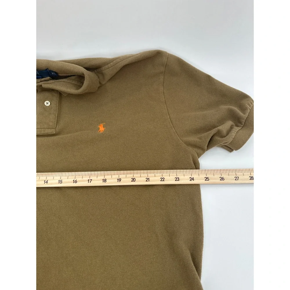 Polo Ralph Lauren Mens XL Brown Pique Cotton Short Sleeve Pony Logo‎ Polo Shirt